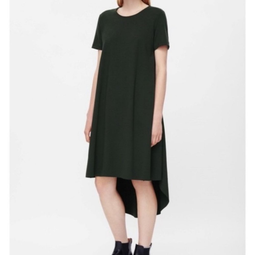 COS Ruffle Tail High Low Dress black Size XS